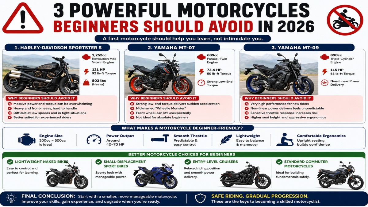 3 Powerful Motorcycles Beginners Should Avoid in 2026