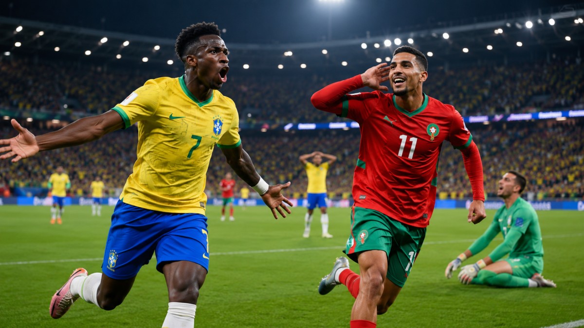 Brazil Held by Morocco as Vinicius Stunner Secures Draw